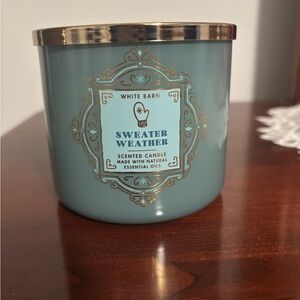Bath & Body Works Sweater Weather Candle - Blue and Gold